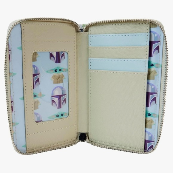 Loungefly Disney Star Wars Mandalorian Grogu on Seeing Stone Wallet - Picture 2 of 9